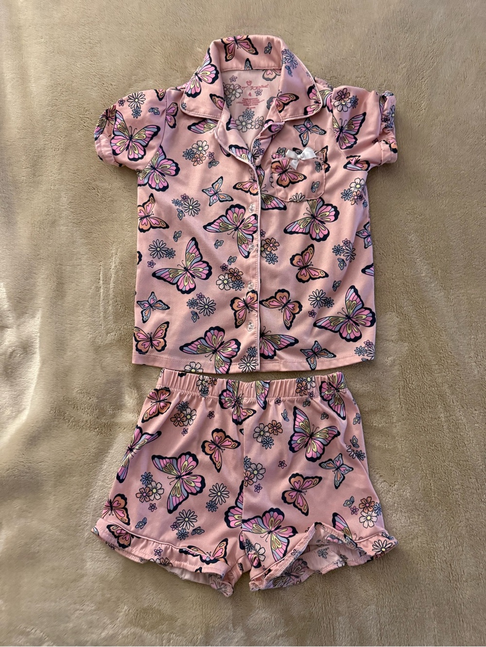 Betsey Johnson Pink Butterfly Short Pajama Set for Kids